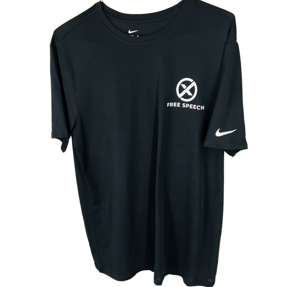 NWOT XL Mens Nike Tee Dri Fit Free Speech T Shirt Black